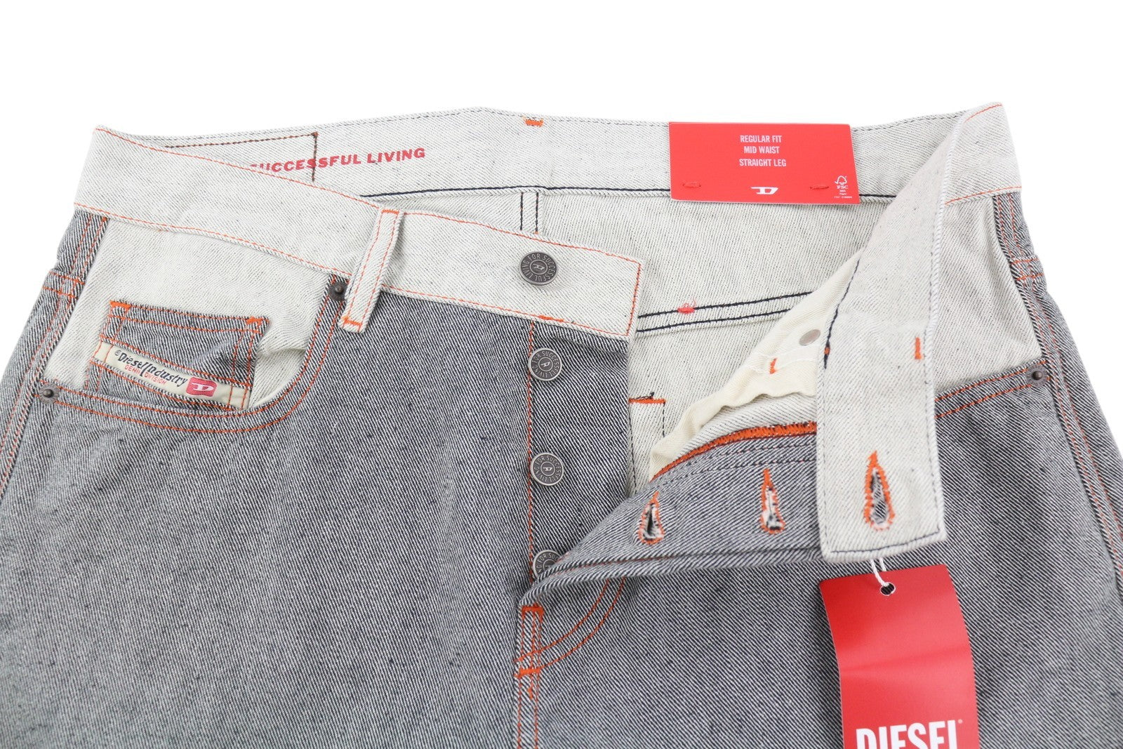 DIESEL 2020 D-Viker-SP4 vyriški džinsai W31/L34 juodi mėlyni, įprasti tiesūs klešniai su sagomis 