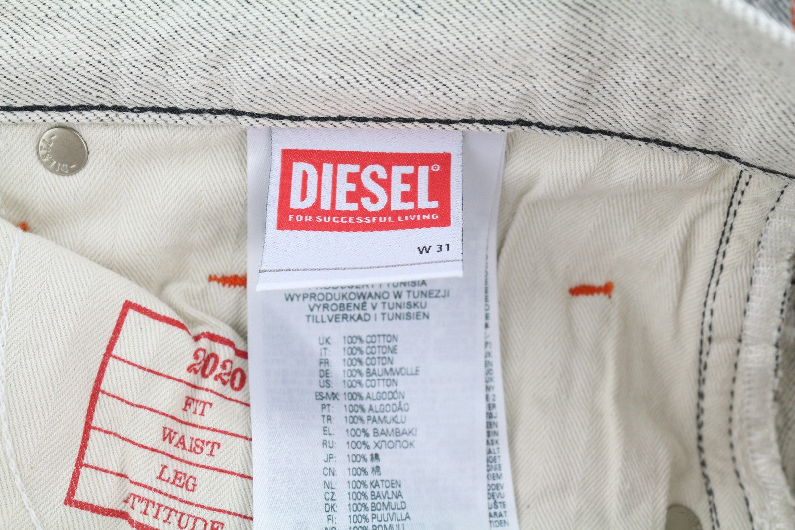 DIESEL 2020 D-Viker-SP4 vyriški džinsai W31/L34 juodi mėlyni, įprasti tiesūs klešniai su sagomis 