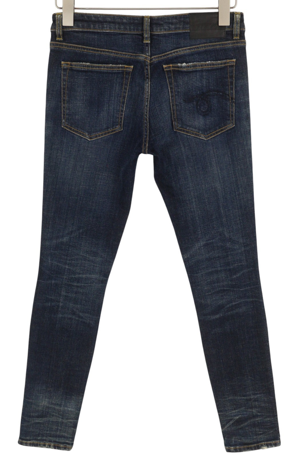 R13 Kate Women Jeans 27 Skinny Fit Ankle Length Zip Fly Faded Washed Dark Blue