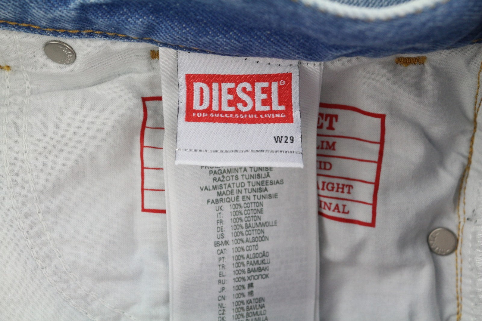 DIESEL 1995 D-Sark 09I29 vyriški džinsai W29/L30 mėlyni, tiesūs, vidutinio juosmens, RRP 246 USD 