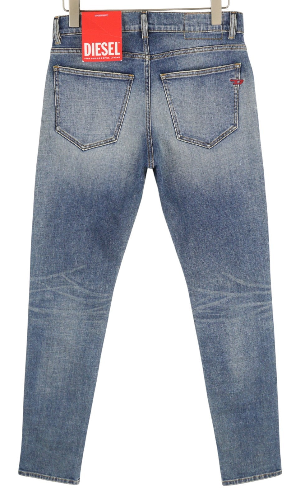 DIESEL 2019 D-Strukt 09C87 vyriški džinsai W31/L34 mėlyni, aptempti, ploni, kaina 189 € 