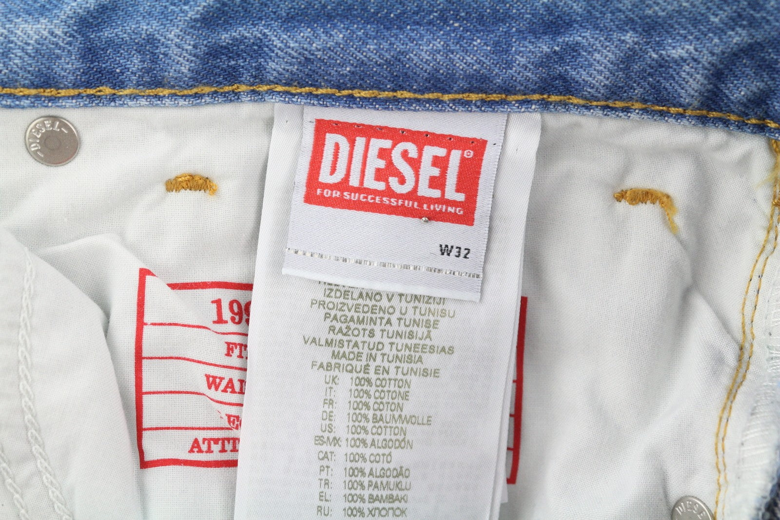 DIESEL 1995 D-Sark 09I29 vyriški džinsai W32/L32 mėlyni, tiesūs, vidutinio juosmens, RRP 246 USD 