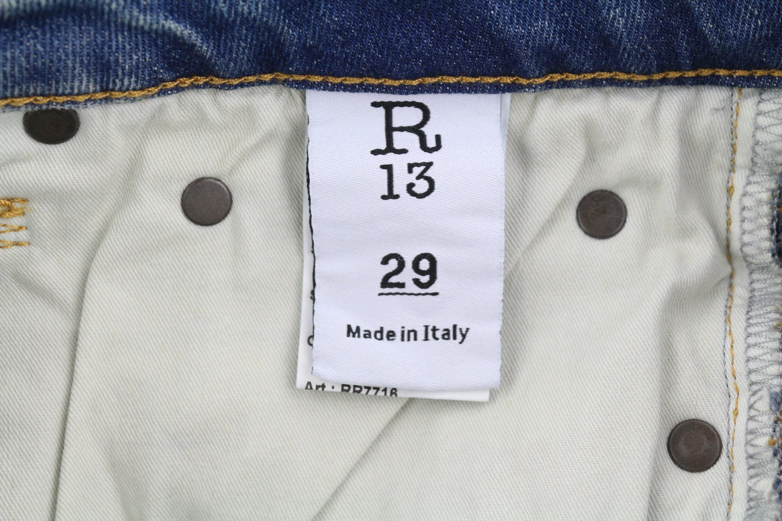 R13 Kick Women Jeans 29 Kelly Stretch Cropped Flared Fit Faded Blue RRP$805