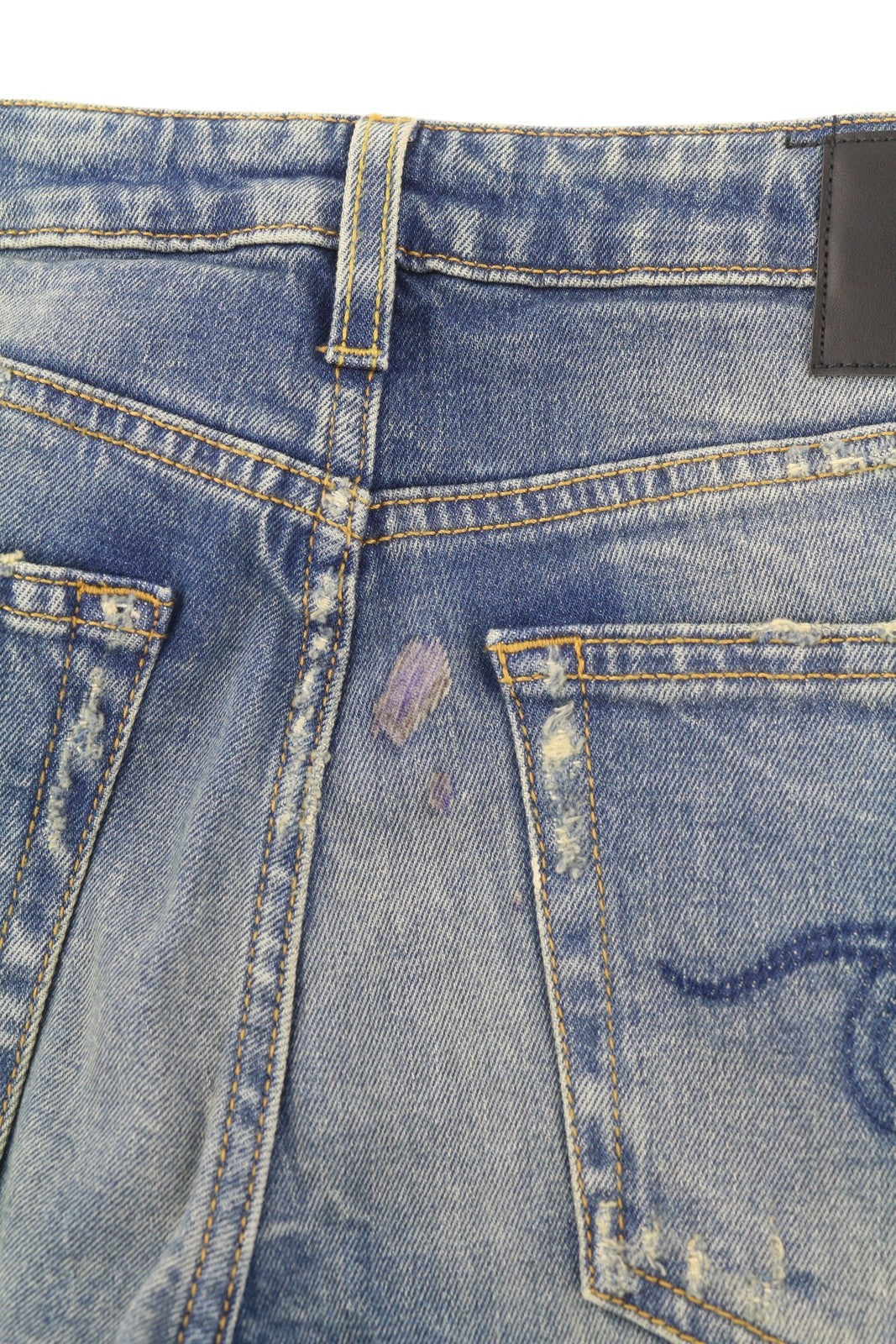 R13 Boy Straight Women Jeans 26 Kelly Stretch Ankle Washed Faded Blue RRP€645