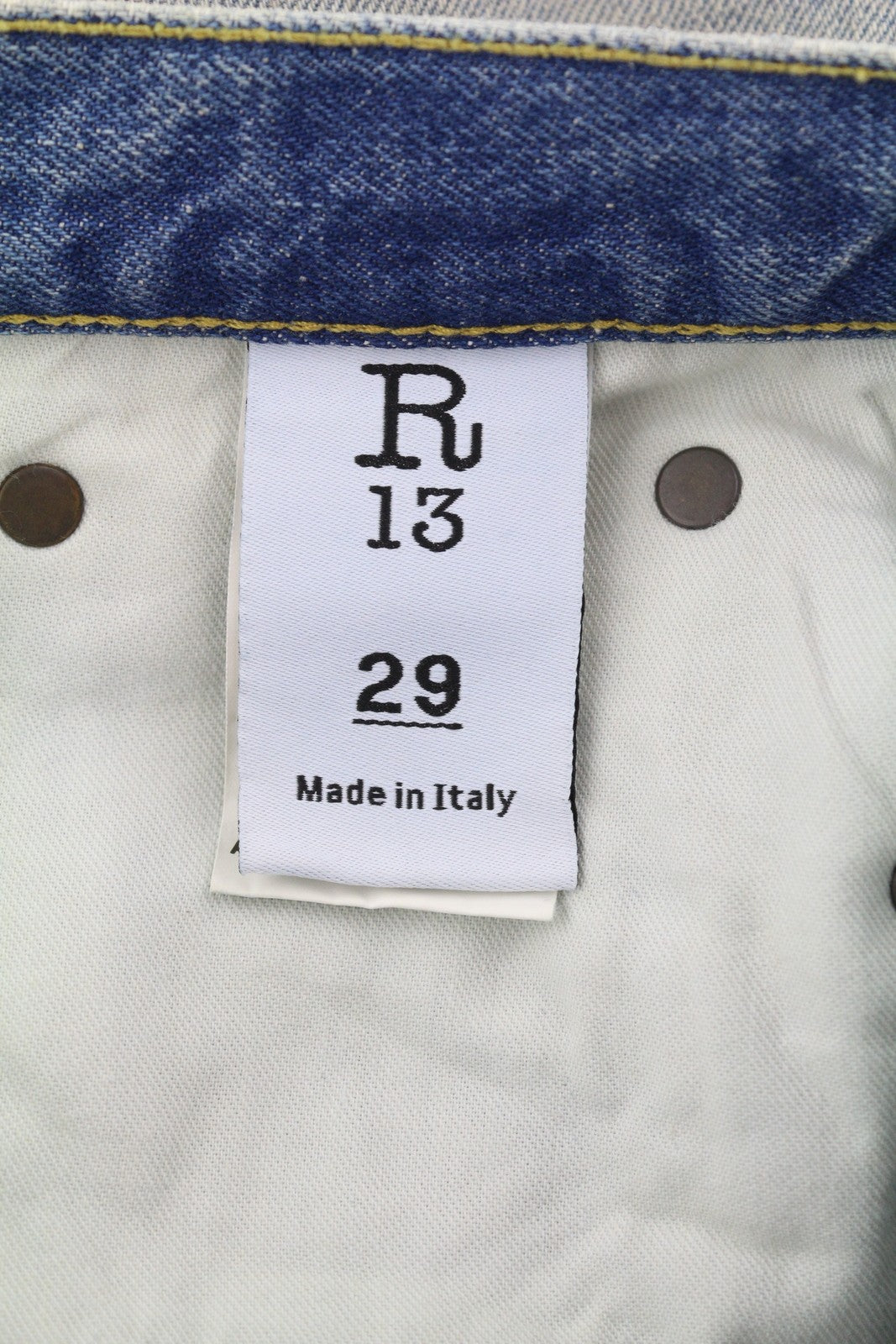 R13 D'Arcy Loose Men Jeans W29 Veiled Blue Washed Faded Blue Denim Logo RRP€660