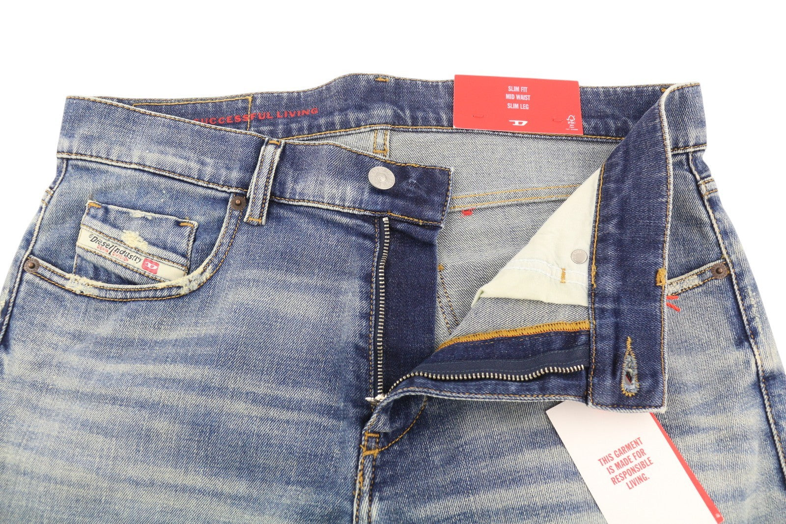 DIESEL 2019 D-Strukt 09C87 vyriški džinsai W31/L34 mėlyni, aptempti, plonos kojos, rekomenduojama kaina 189 € 