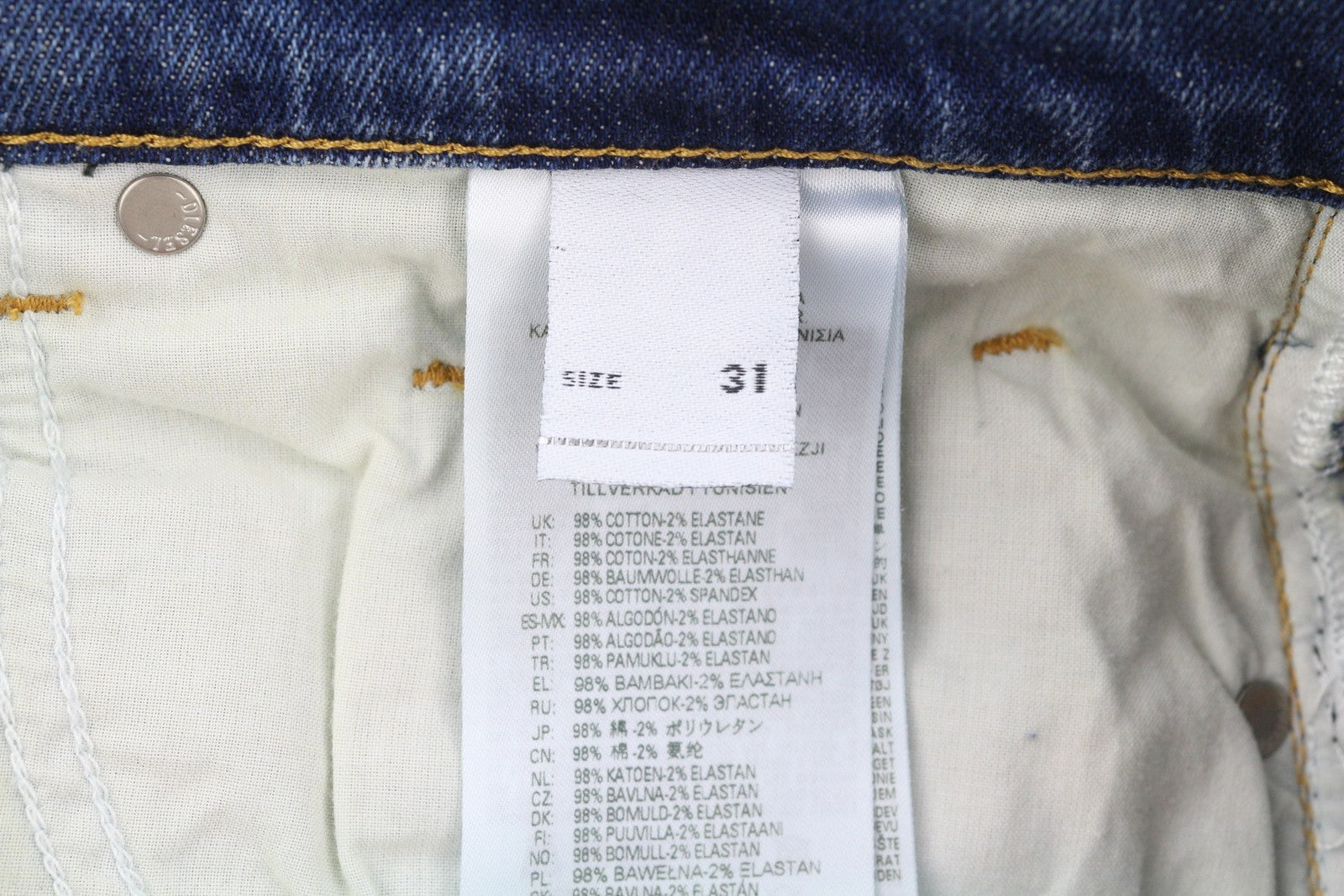 DIESEL 2019 D-Strukt 09C87 vyriški džinsai W31/L34 mėlyni, aptempti, plonos kojos, rekomenduojama kaina 189 € 