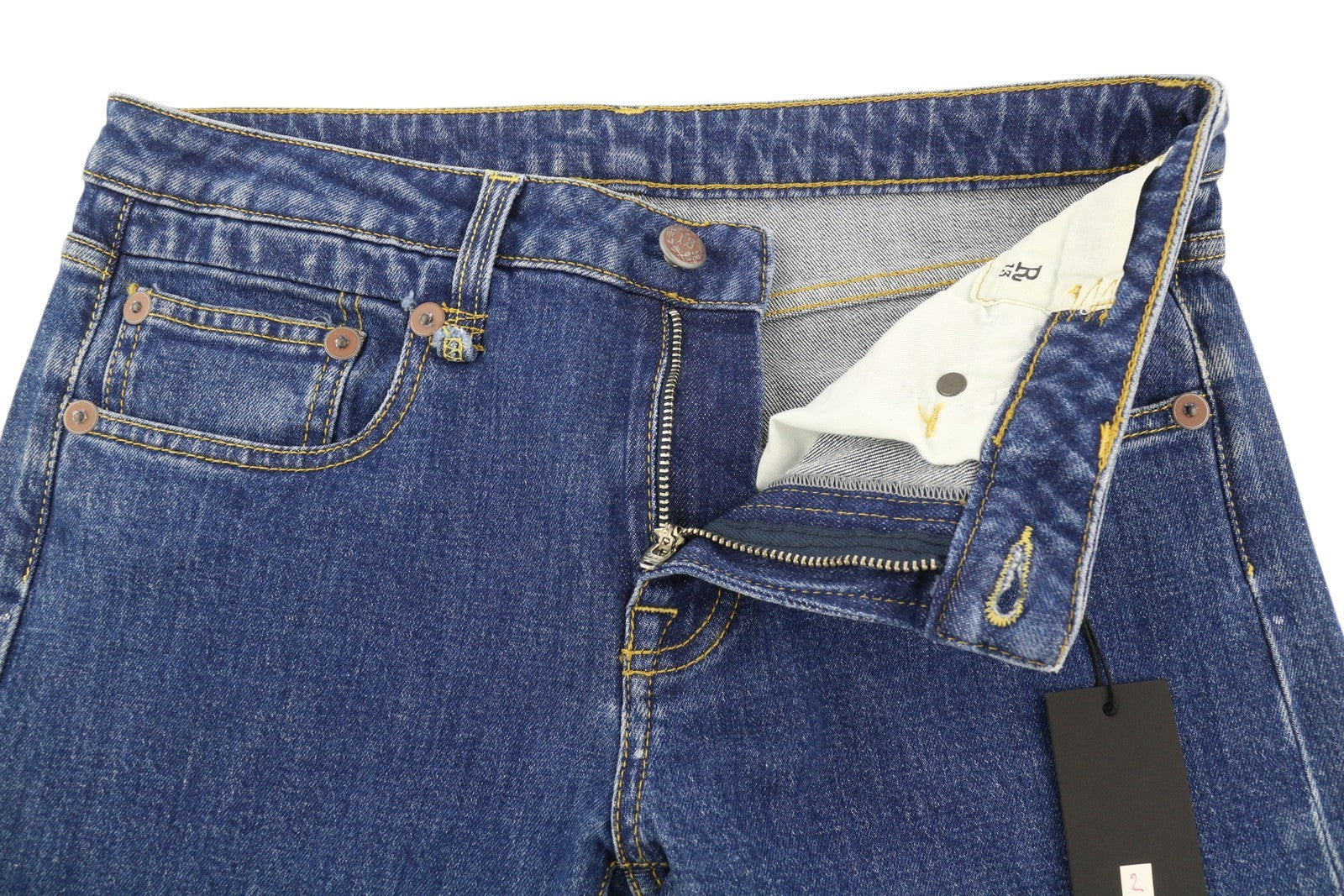 R13 berniukiški moteriški džinsai, 27 colio tiesūs Carlton tamprūs iki kulkšnių, mėlyni, džinsiniai, RRP 495 € 