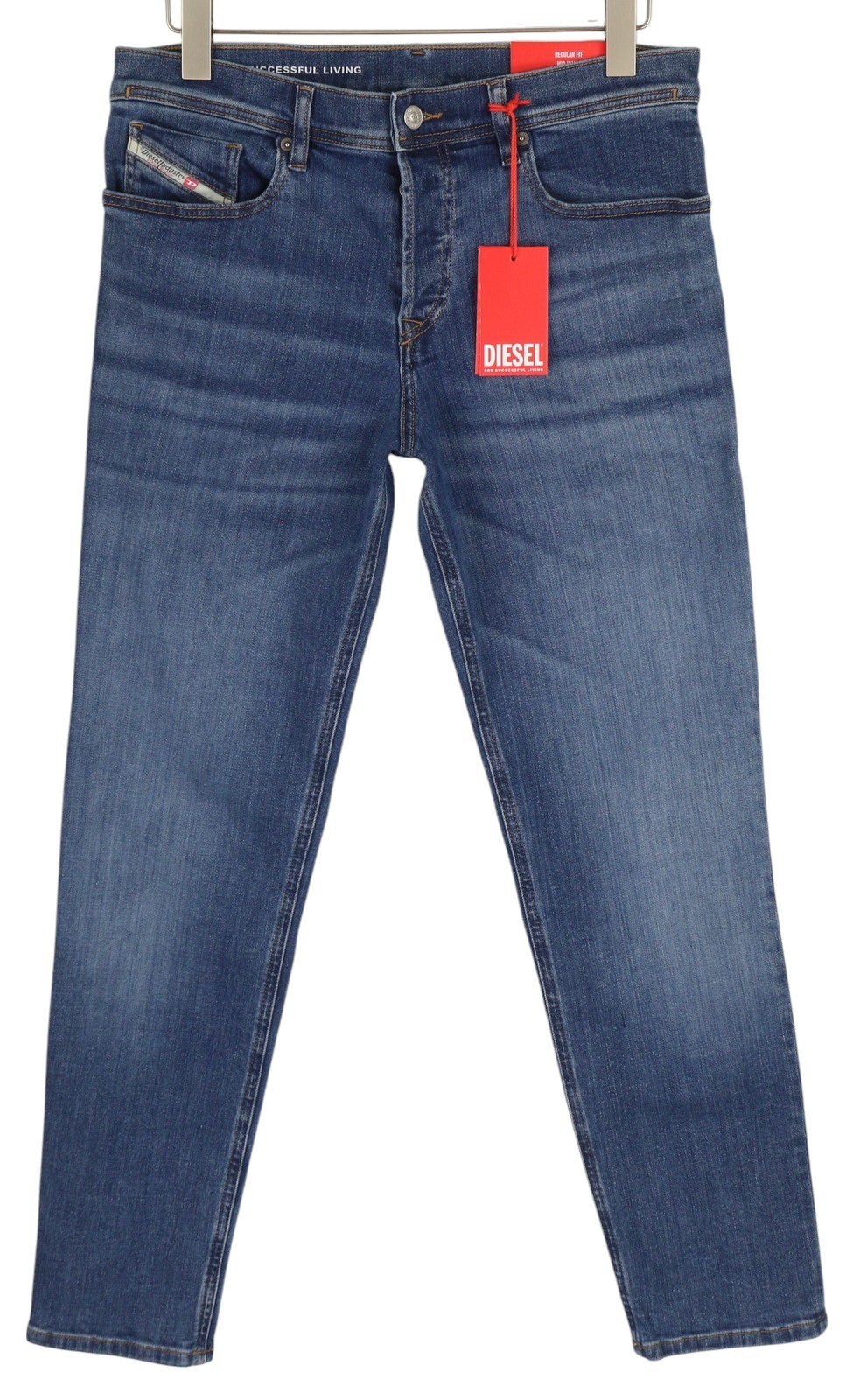 DIESEL 2023 D-Finitive 0GRDP Men Jeans W31/L32 Regular Tapered Leg Mid Waist