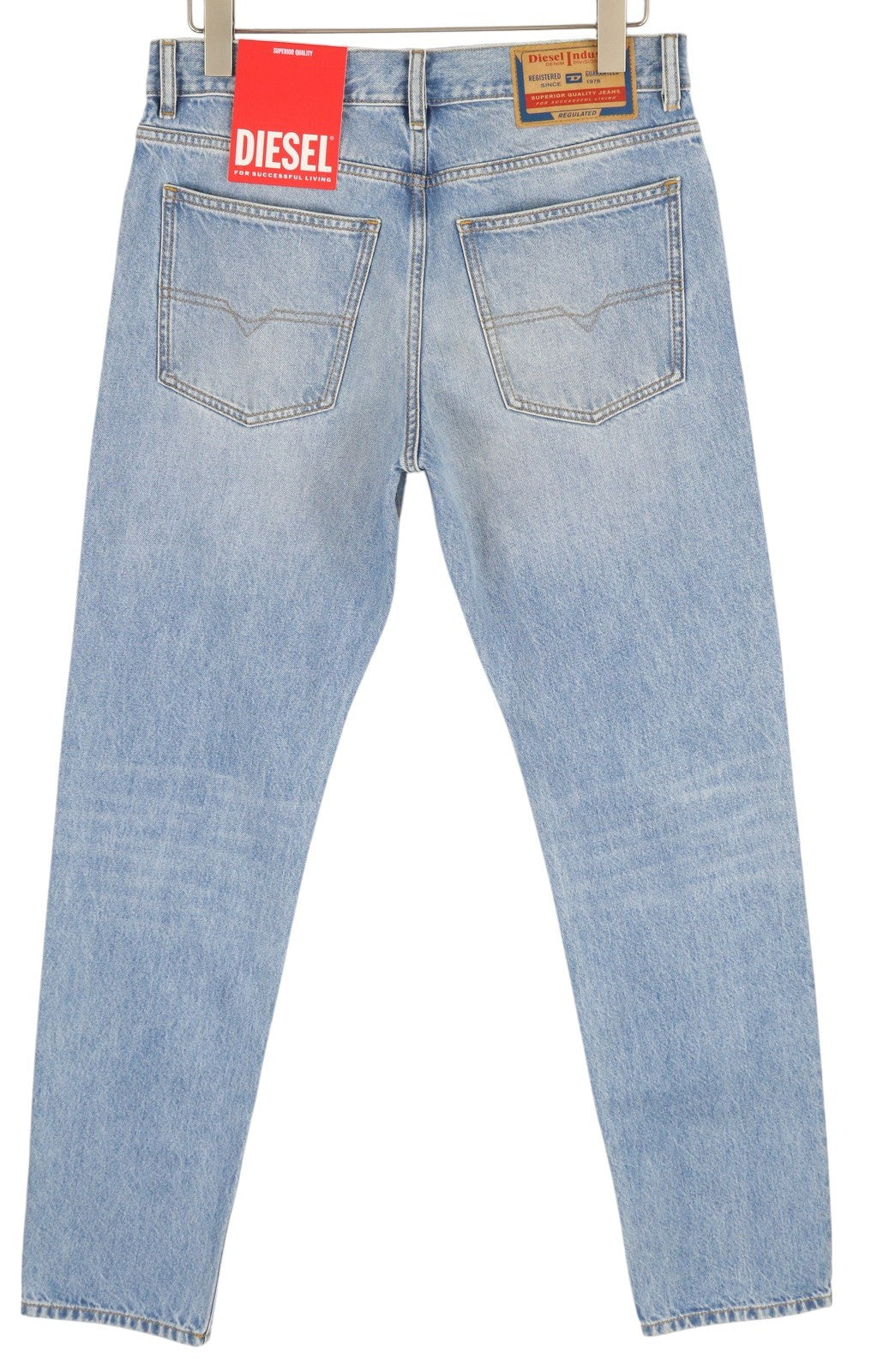 DIESEL 1995 D-Sark 09I29 vyriški džinsai W32/L34 mėlyni, tiesūs, vidutinio juosmens, RRP 246 USD 