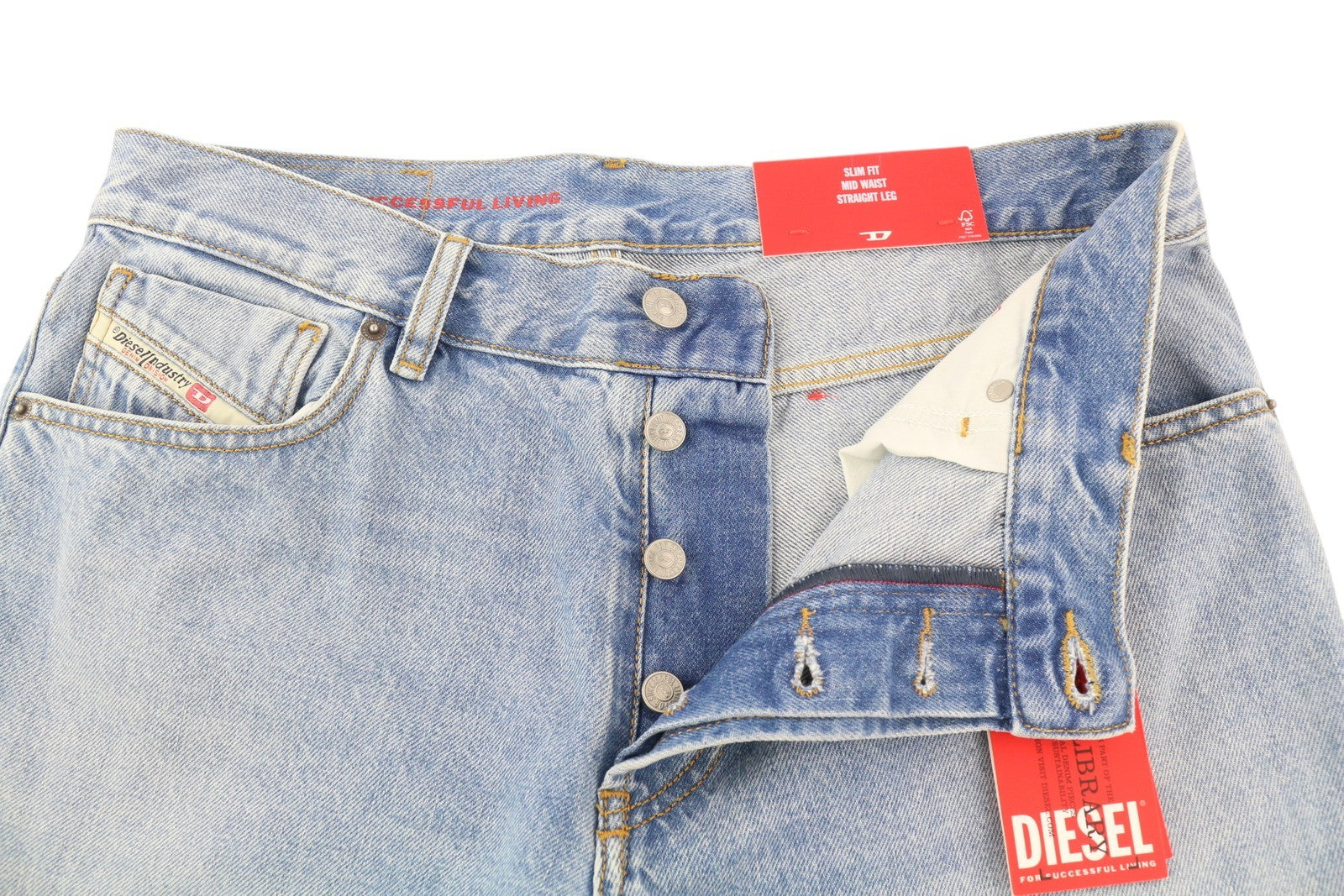 DIESEL 1995 D-Sark 09I29 vyriški džinsai W32/L34 mėlyni, tiesūs, vidutinio juosmens, RRP 246 USD 
