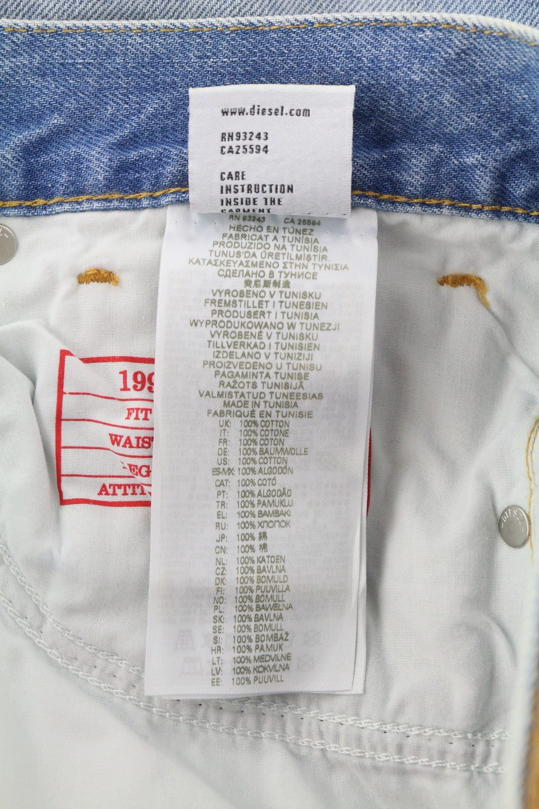 DIESEL 1995 D-Sark 09I29 vyriški džinsai W32/L34 mėlyni, tiesūs, vidutinio juosmens, RRP 246 USD 