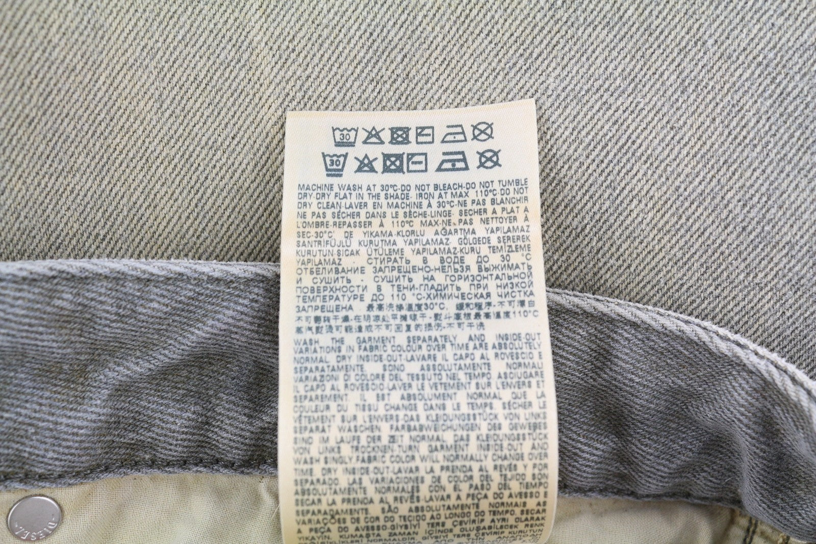 DIESEL 1955 09D87 vyriški džinsai W34/L34 mėlyni sendinto stiliaus, įprasti, tiesūs, aukštu juosmeniu 