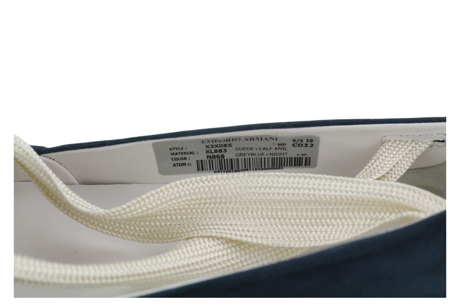 EMPORIO ARMANI X3X085 moteriški bateliai, mėlyni, zomšiniai, odiniai, suvarstyti, platforma, padas 