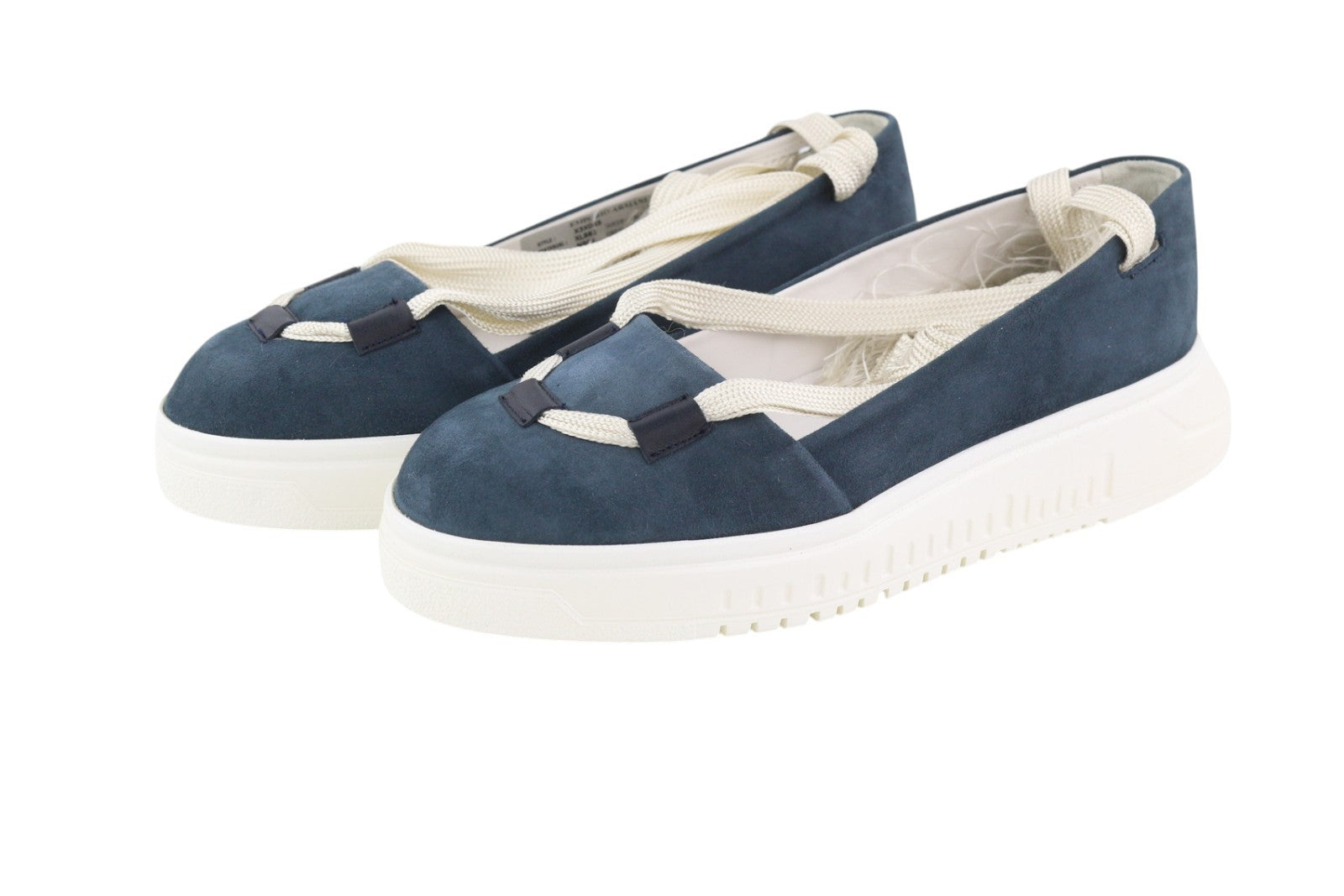 EMPORIO ARMANI X3X085 moteriški bateliai, mėlyni, zomšiniai, odiniai, suvarstyti, platforma, padas 