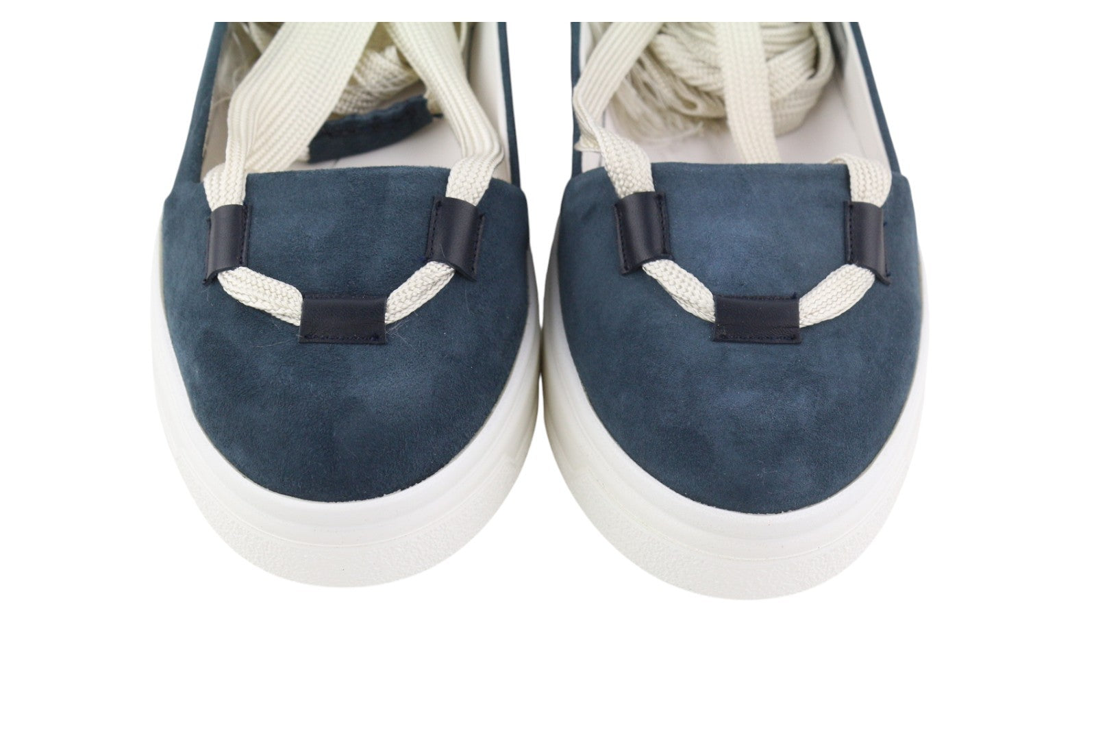 EMPORIO ARMANI X3X085 moteriški bateliai, mėlyni, zomšiniai, odiniai, suvarstyti, platforma, padas 