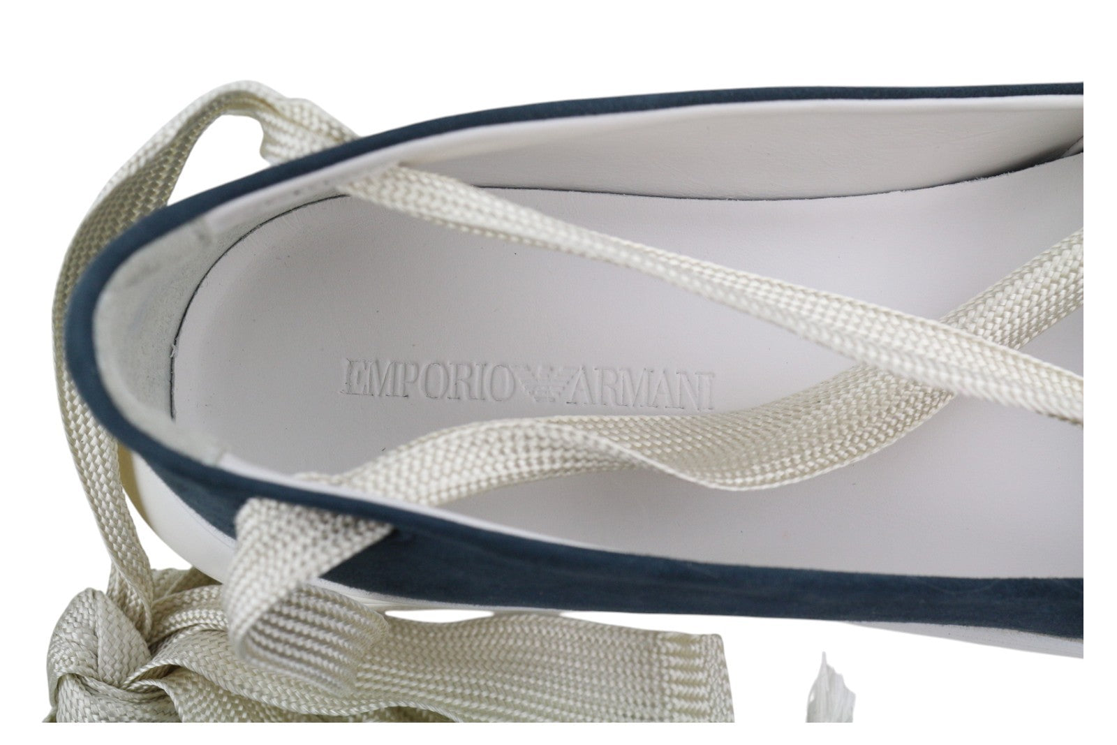 EMPORIO ARMANI X3X085 moteriški bateliai, mėlyni, zomšiniai, odiniai, suvarstyti, platforma, padas 