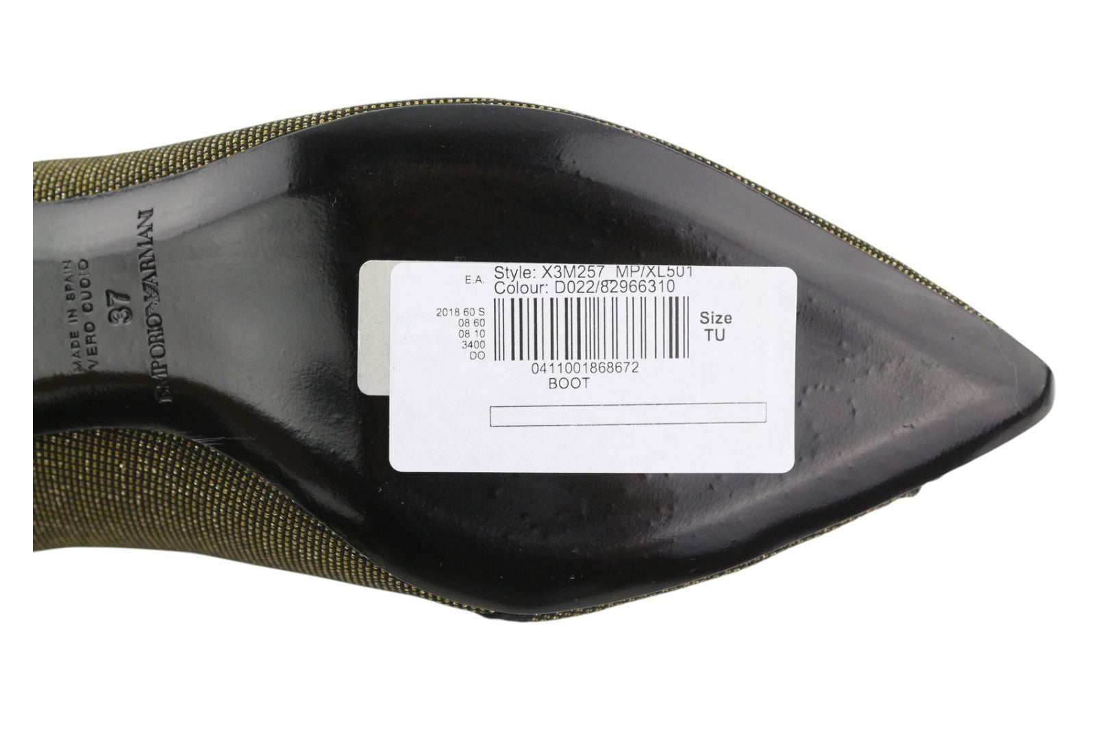 EMPORIO ARMANI X3M257 moteriški aukštakulniai, rudi, blizgantys, smailūs, iki kulkšnies, EU37 