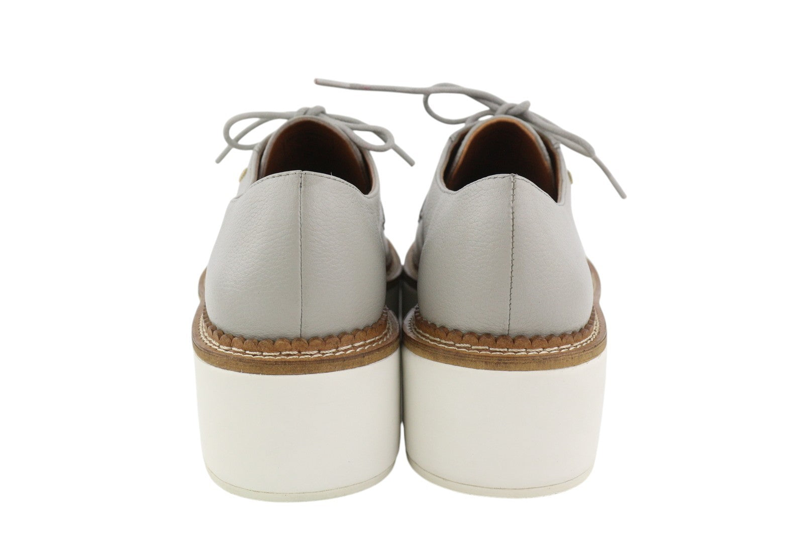 EMPORIO ARMANI X3C139 moteriški bateliai, 37 dydžio, pilki, odiniai, platforminiai, oksfordo stiliaus bateliai, RMK 226 € 