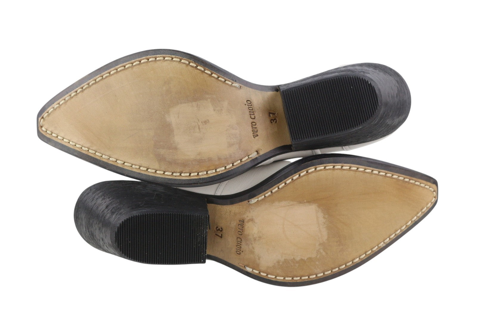 EMPORIO ARMANI X3N137 moteriški aulinukai su šviesiai baltais odiniais smailiais nosimis, kaubojiški 