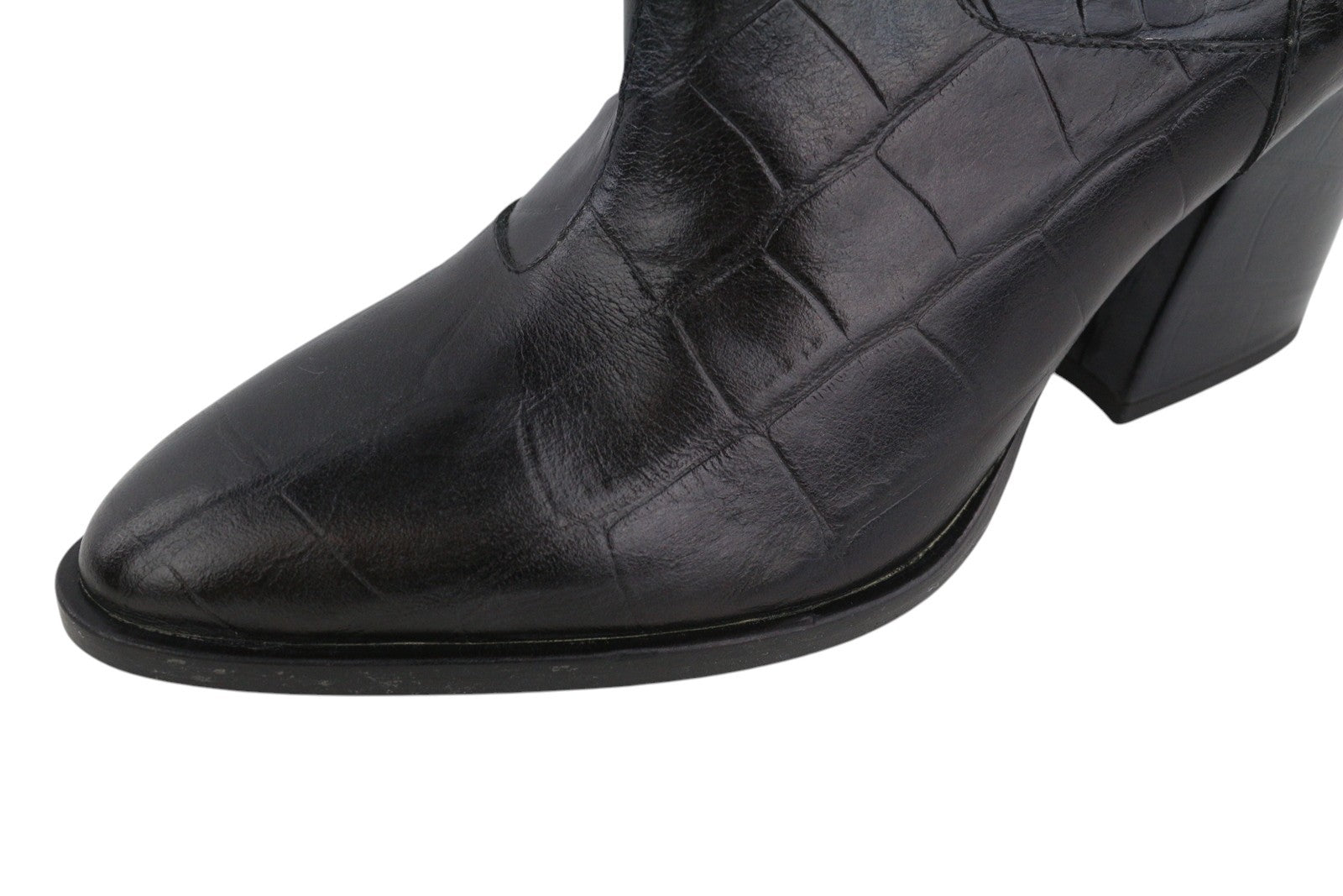 EMPORIO ARMANI moteriški aulinukai, juodos odos, tekstūruoti aukštakulniai, smaili nosis, 37 dydis 