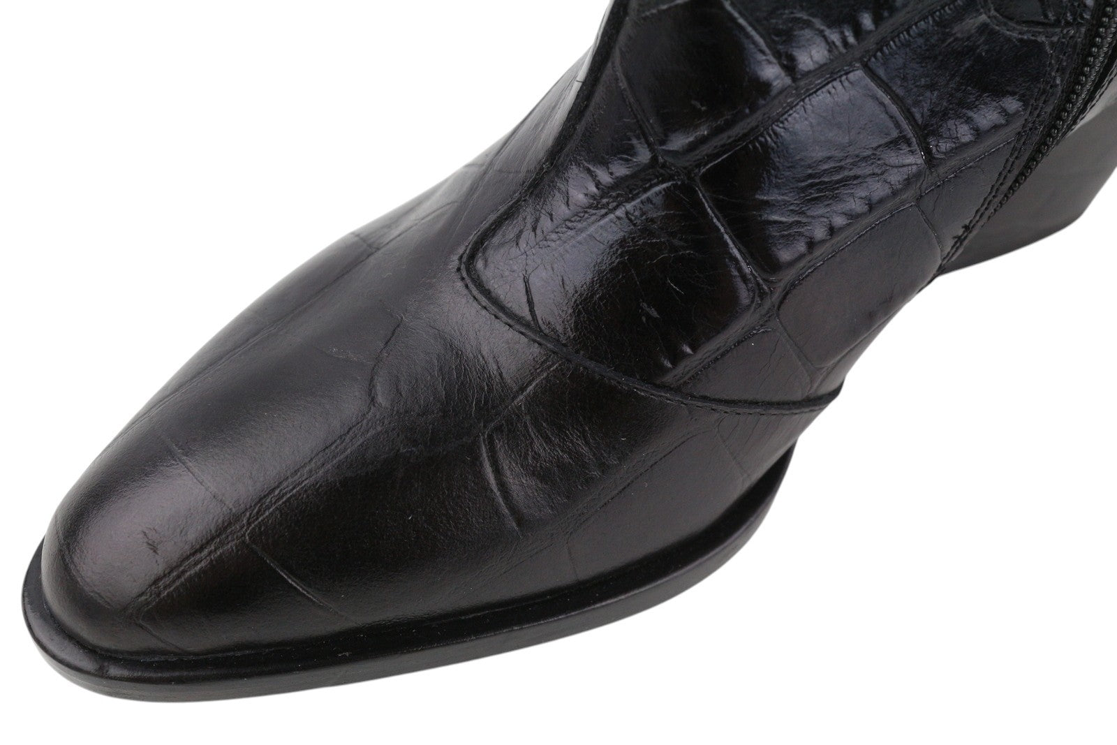 EMPORIO ARMANI moteriški aulinukai, juodos odos, tekstūruoti aukštakulniai, smaili nosis, 37 dydis 