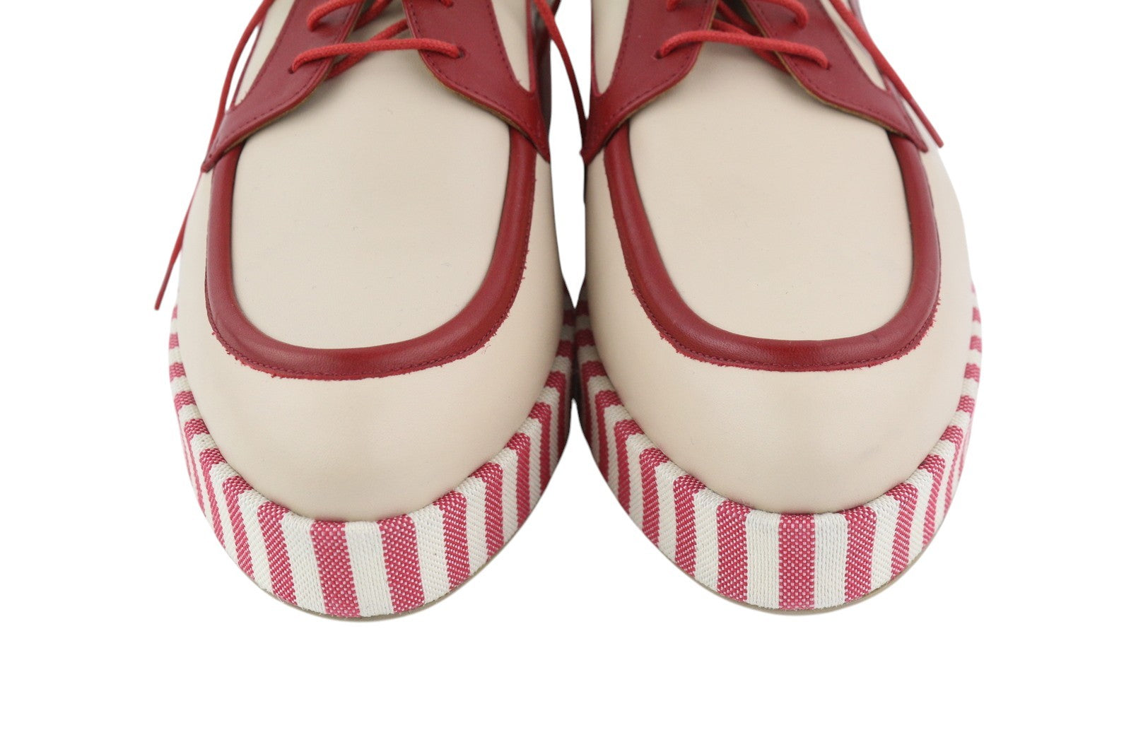 EMPORIO ARMANI X3C140 moteriški bateliai, 37 dydžio, smėlio spalvos, odiniai, su platforma, žemu viršumi, suvarstomi. 