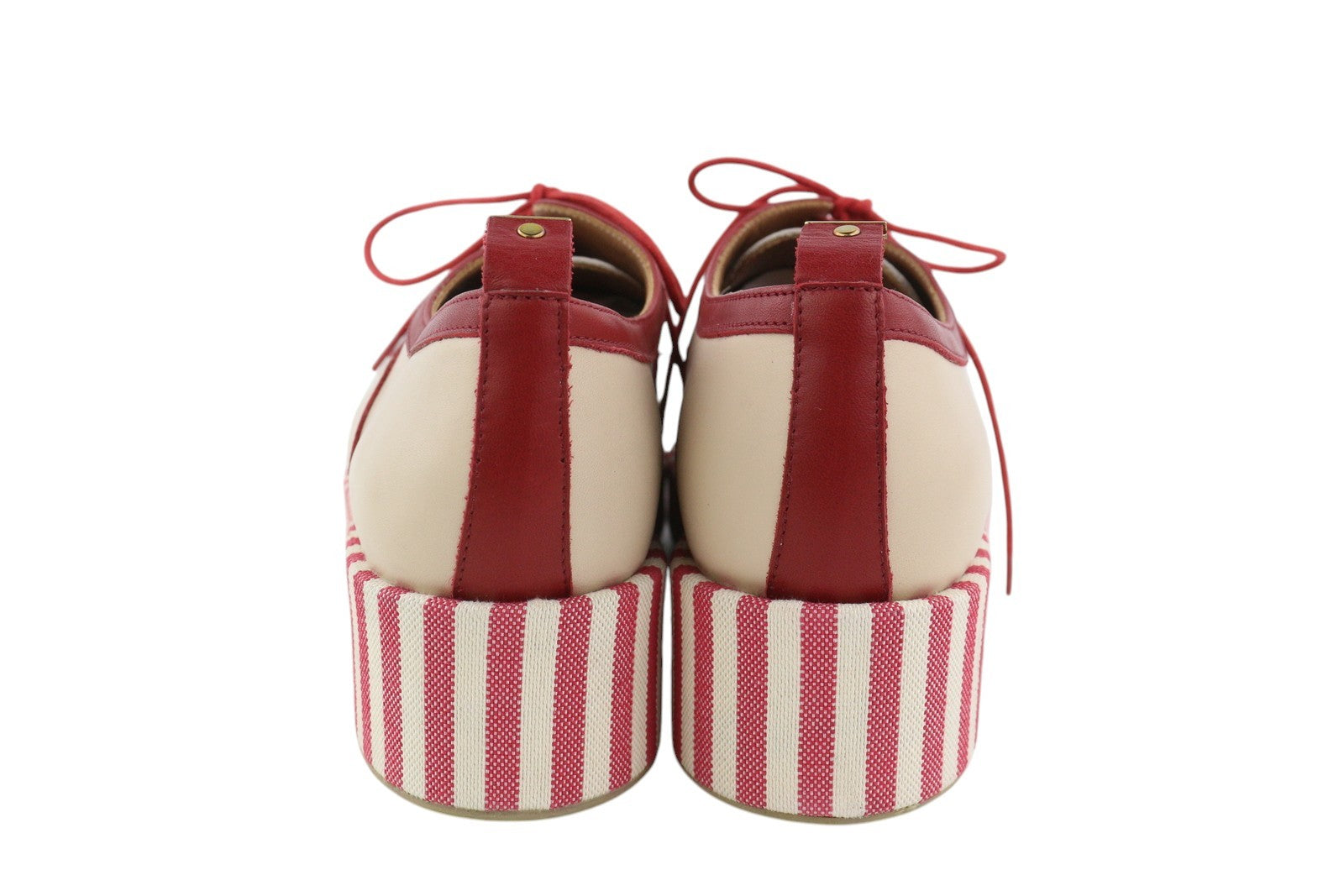 EMPORIO ARMANI X3C140 moteriški bateliai, 37 dydžio, smėlio spalvos, odiniai, su platforma, žemu viršumi, suvarstomi. 