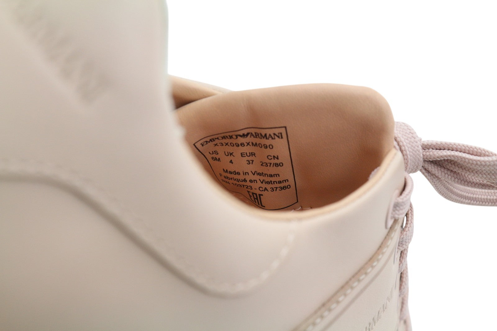 EMPORIO ARMANI X3X096 moteriški sportbačiai, rožinės odos, apvalios nosies, žemakulniai, RRP 169 € 