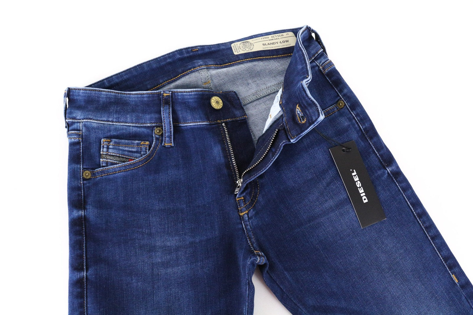 DIESEL Slandy-Low R98AJ Women's Jeans W25/L32 Super Skinny Slim Stretch Blue