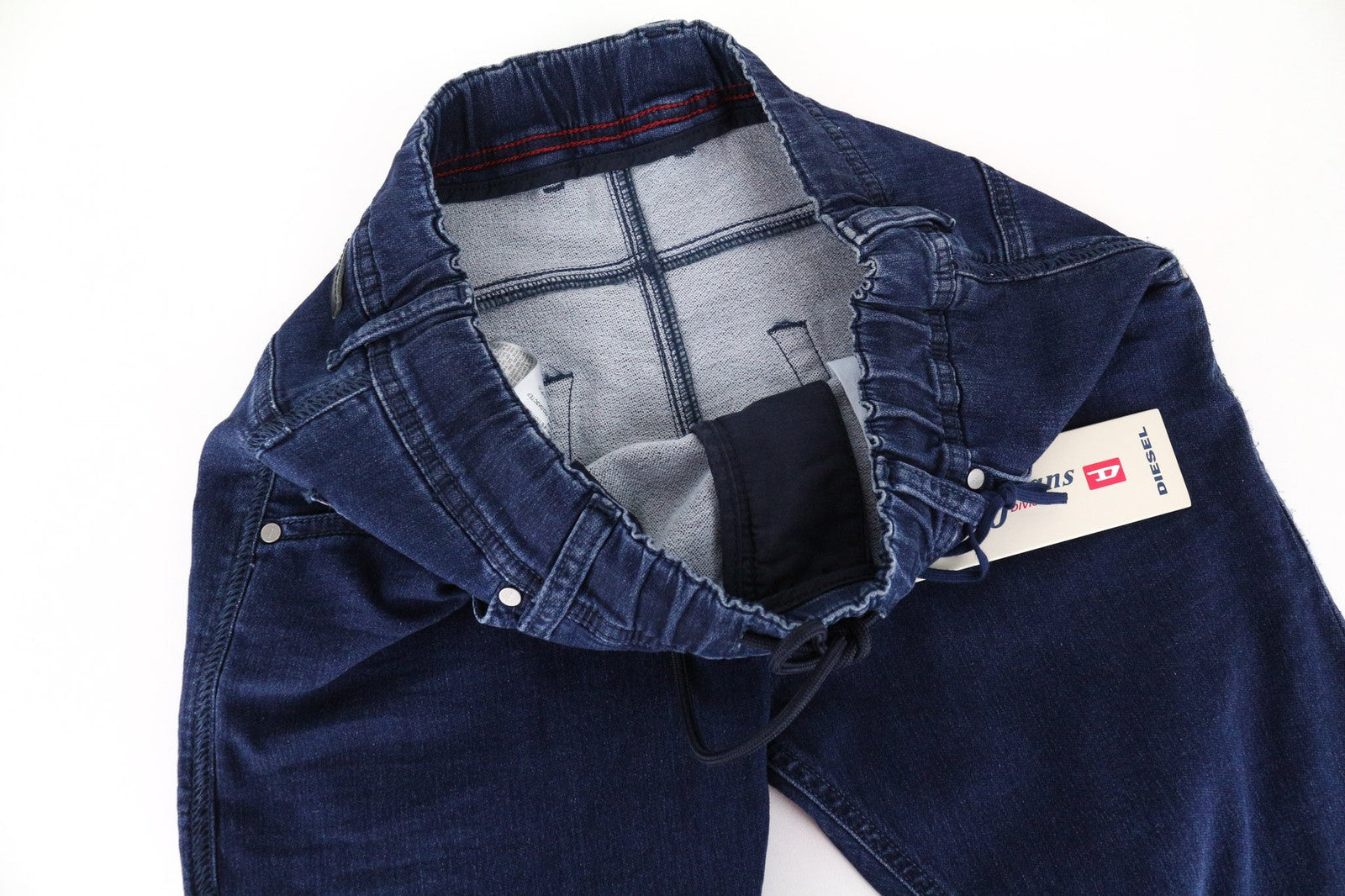 DIESEL Krooley-NE 0687D vyriški džinsai W28 Jogg Sweat Blue Slim morkų tamprės 