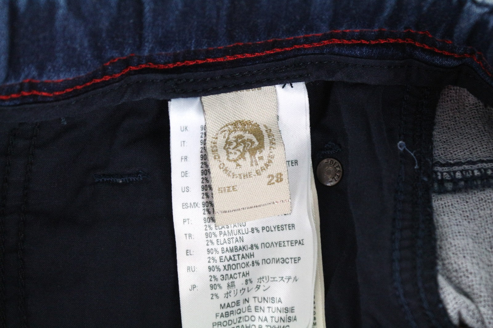 DIESEL Krooley-NE 0687D vyriški džinsai W28 Jogg Sweat Blue Slim morkų tamprės 