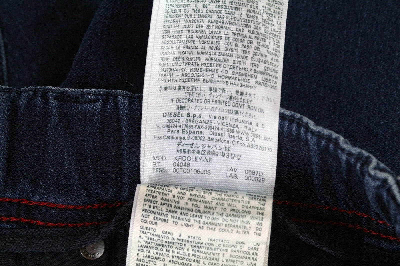 DIESEL Krooley-NE 0687D vyriški džinsai W28 Jogg Sweat Blue Slim morkų tamprės 