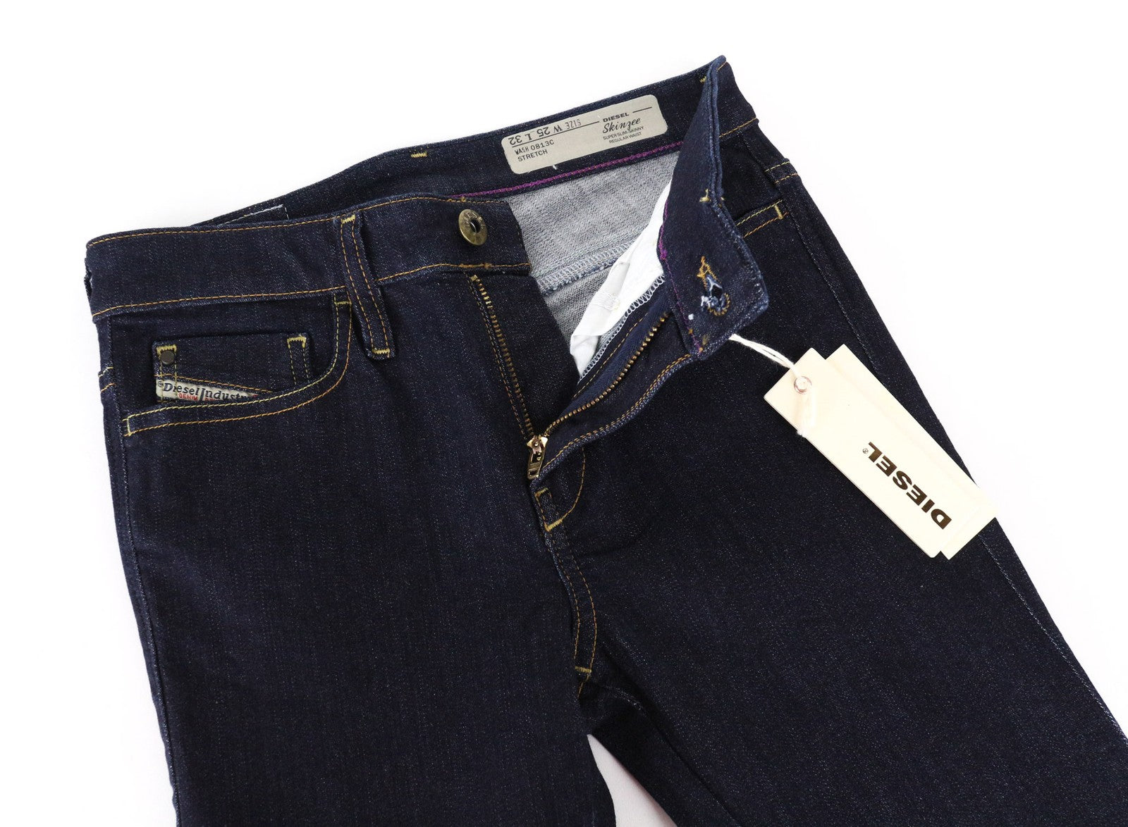 DIESEL Skinzee 0813C Women's Jeans W25/L32 Super Skinny Slim Blue Stretch Fit