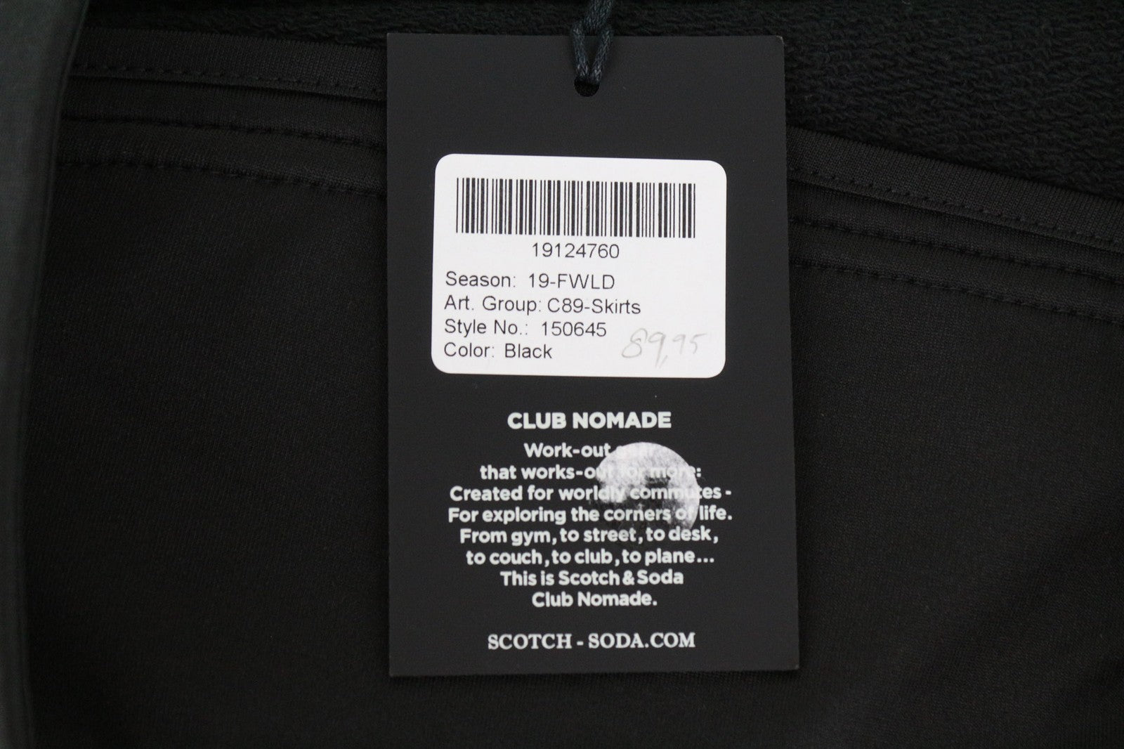 MAISON SCOTCH Club Nomade moteriškas sijonas ~W31 juodas apvyniojamas trumpas laisvalaikio medvilnės mišinio sijonas 