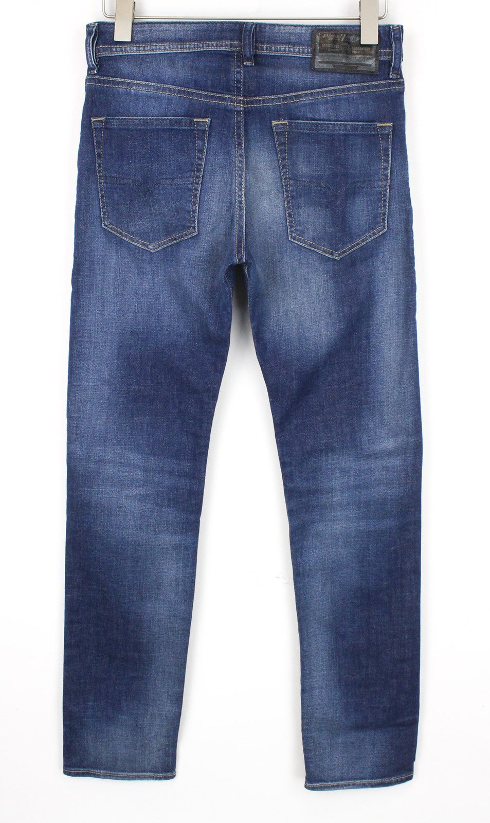 DIESEL Buster 084GR vyriški džinsai W28/L32 Slim Taper mėlyni, tamprūs, įprasto kirpimo 