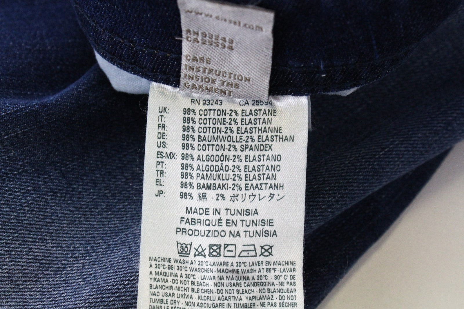 DIESEL Buster 084GR vyriški džinsai W28/L32 Slim Taper mėlyni, tamprūs, įprasto kirpimo 