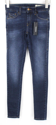 DIESEL Slandy-Low 084UT Women's Jeans W24/L32 Blue Super Slim Skinny Stretch