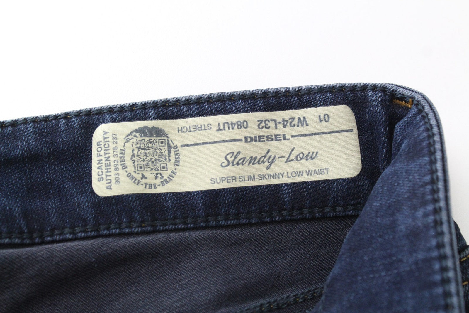 DIESEL Slandy-Low 084UT Women's Jeans W24/L32 Blue Super Slim Skinny Stretch