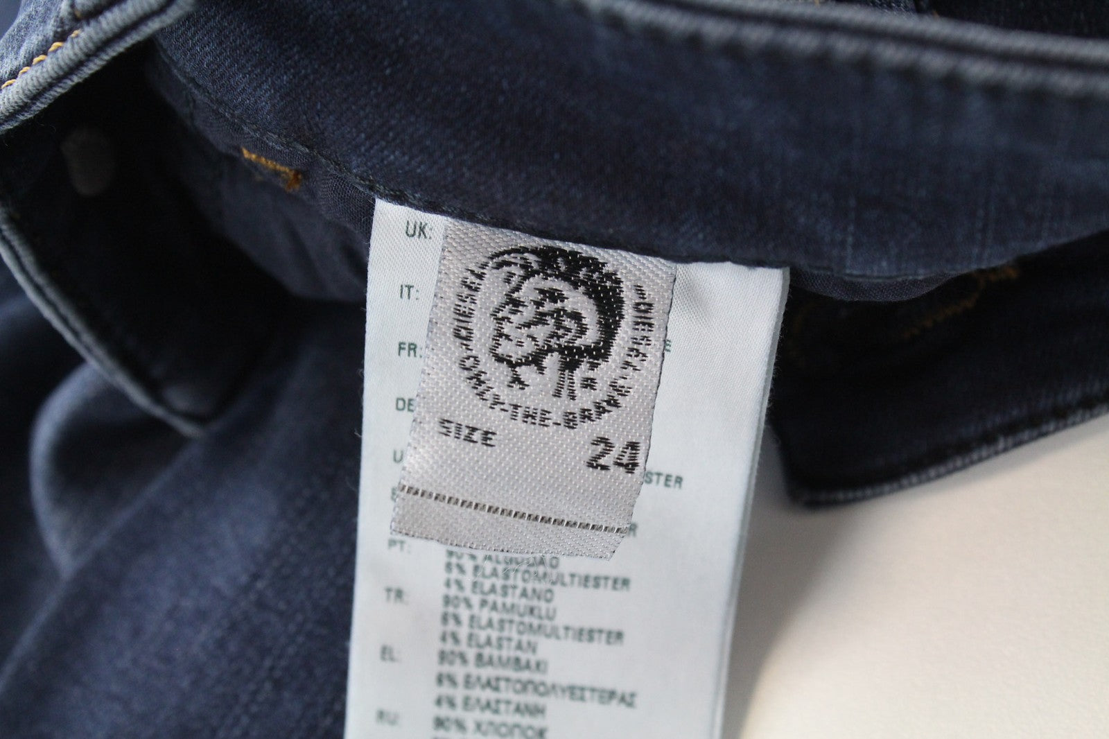 DIESEL Slandy-Low 084UT Women's Jeans W24/L32 Blue Super Slim Skinny Stretch