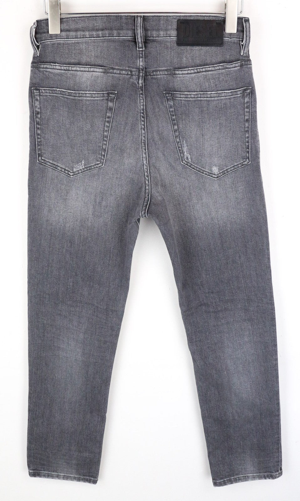 DIESEL D-Eetar 0890F vyriški džinsai W29/L30 siaurėjantys pilki plėšyti tamprūs medvilniniai džinsai 