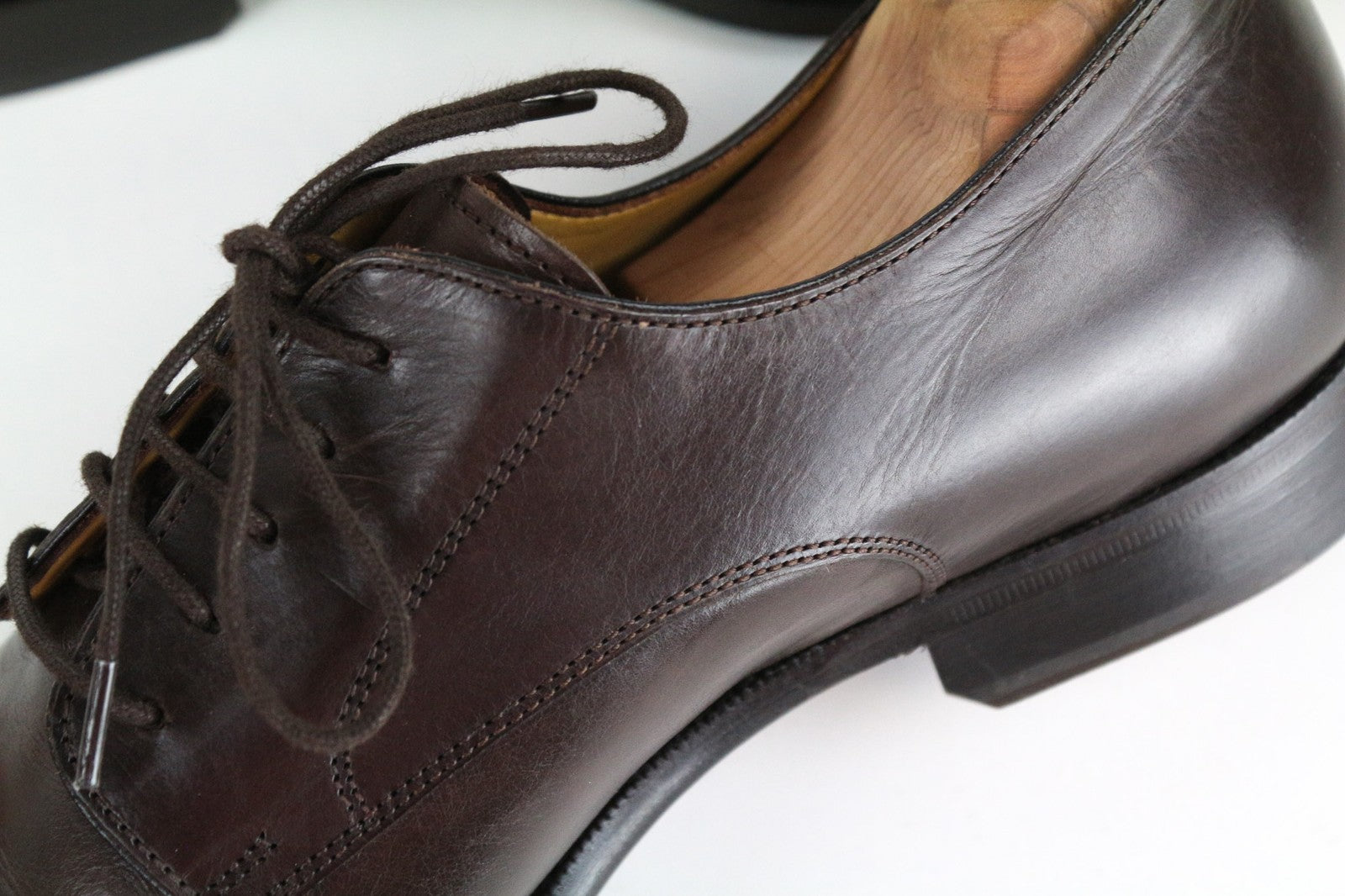 SUITSUPPLY Men's Formal Shoes EU43 Dark Brown Genuine Leather Laced Low Top