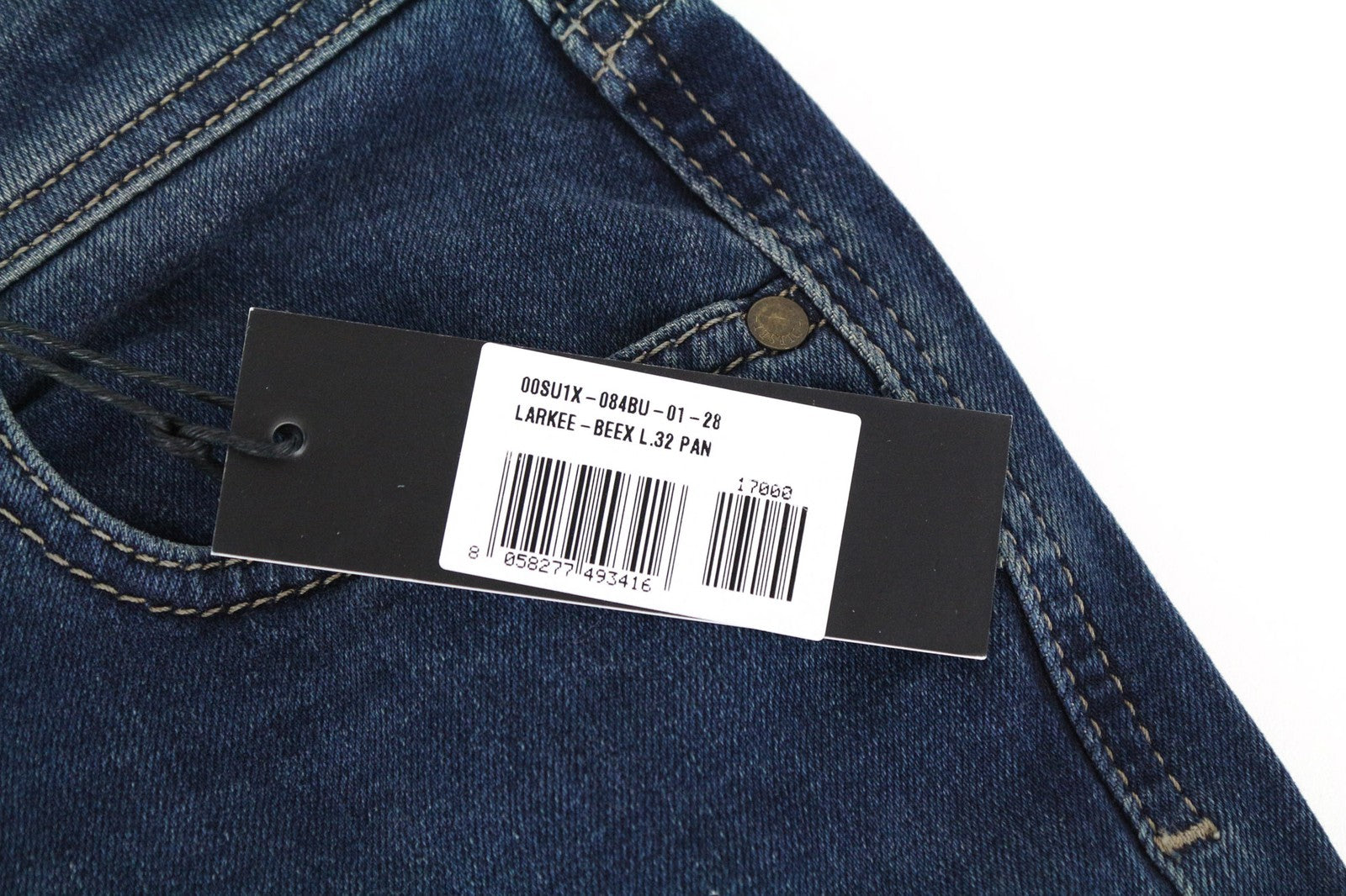 DIESEL Larkee-Beex 084BU Men's Jeans W28/L32 Blue Stretch Tapered Denim Fit