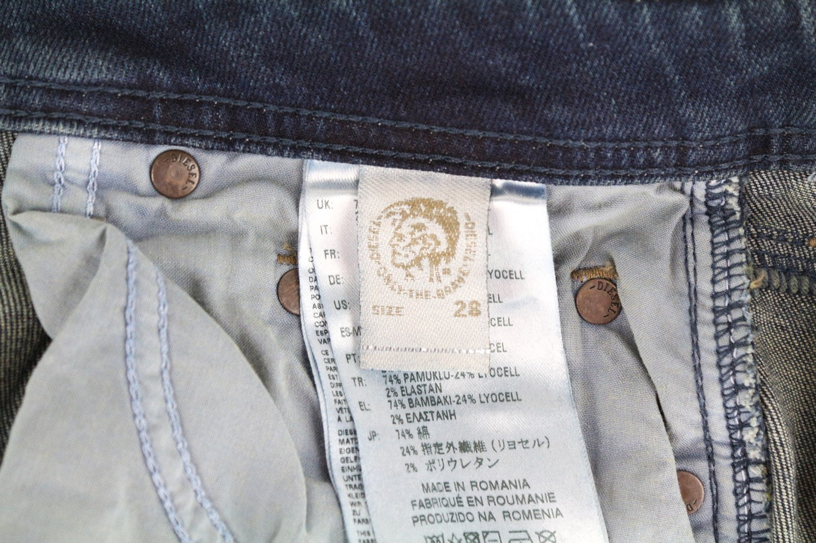 DIESEL Larkee-Beex 084BU Men's Jeans W28/L32 Blue Stretch Tapered Denim Fit