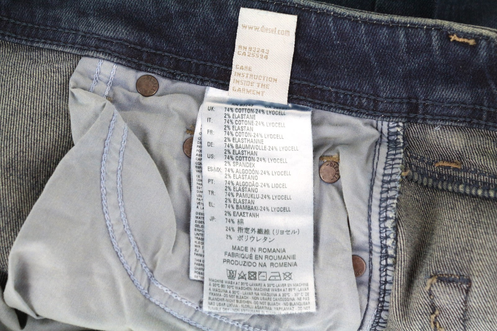 DIESEL Larkee-Beex 084BU Men's Jeans W28/L32 Blue Stretch Tapered Denim Fit