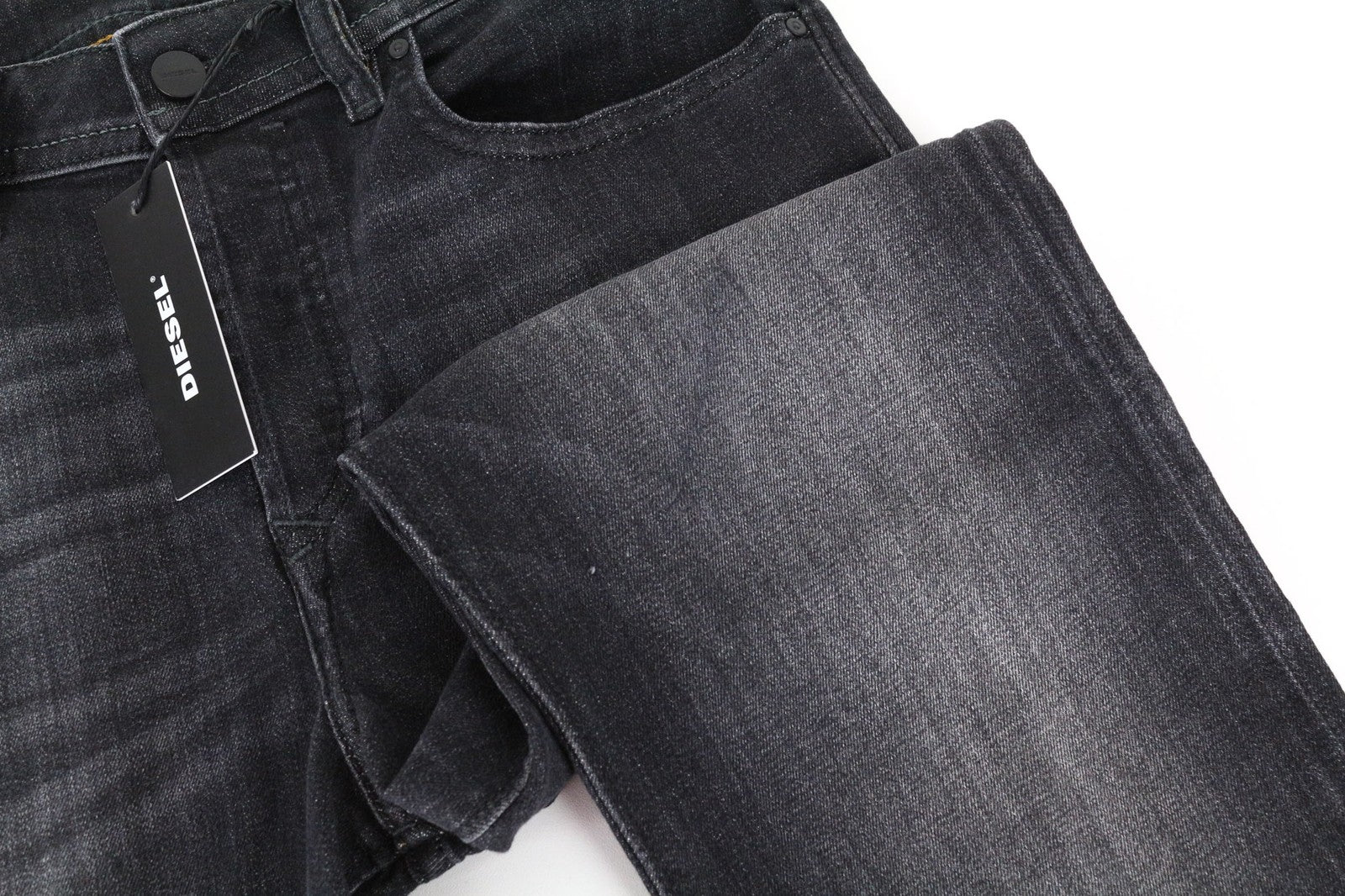 DIESEL Buster 087AM Men's Jeans W28/L32 Slim Tapered Dark Grey Stretch Denim