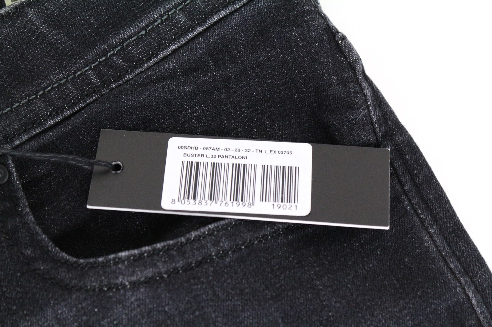 DIESEL Buster 087AM Men's Jeans W28/L32 Slim Tapered Dark Grey Stretch Denim