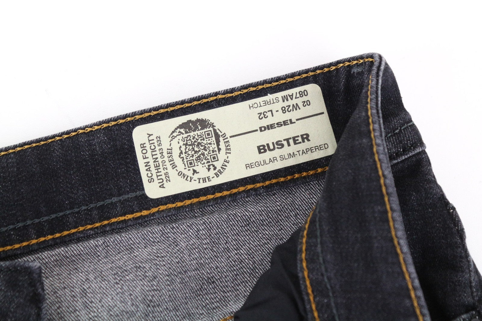 DIESEL Buster 087AM Men's Jeans W28/L32 Slim Tapered Dark Grey Stretch Denim