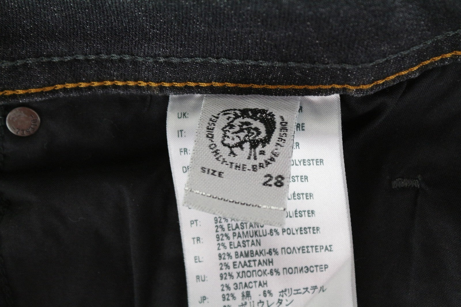 DIESEL Buster 087AM Men's Jeans W28/L32 Slim Tapered Dark Grey Stretch Denim