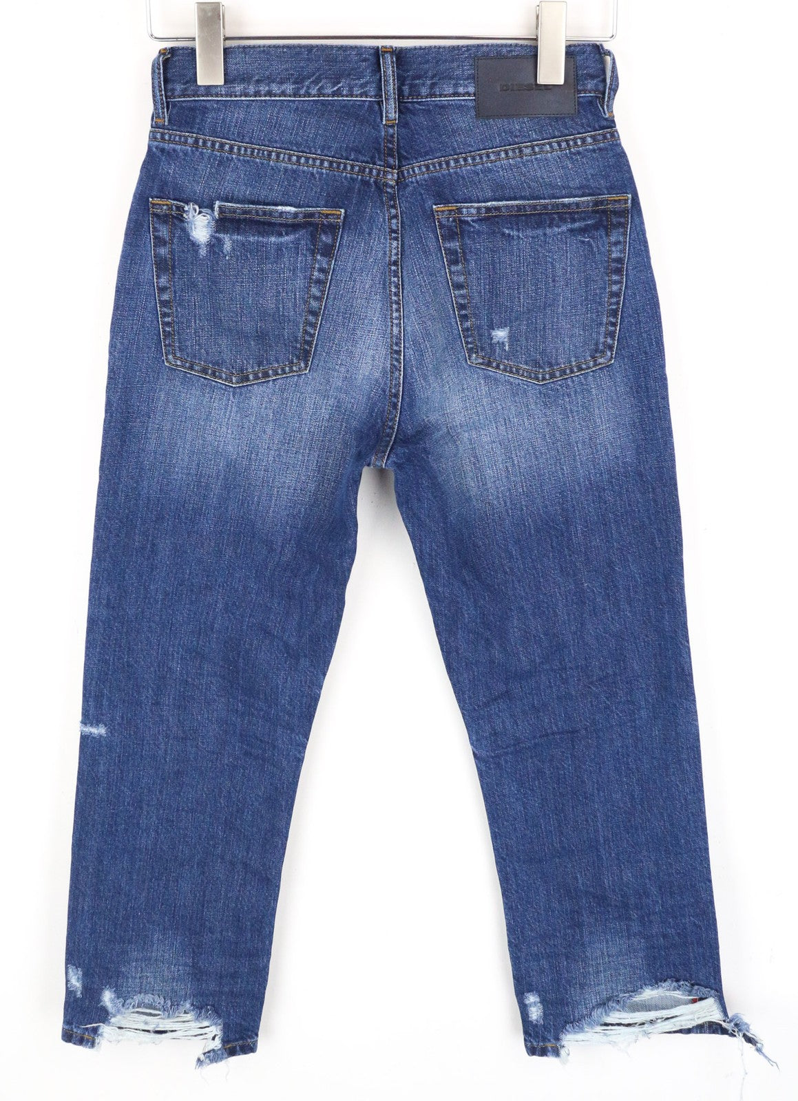 DIESEL Aryel 080AH Women's Jeans W23/L30 Cropped Straight Blue Pure Cotton